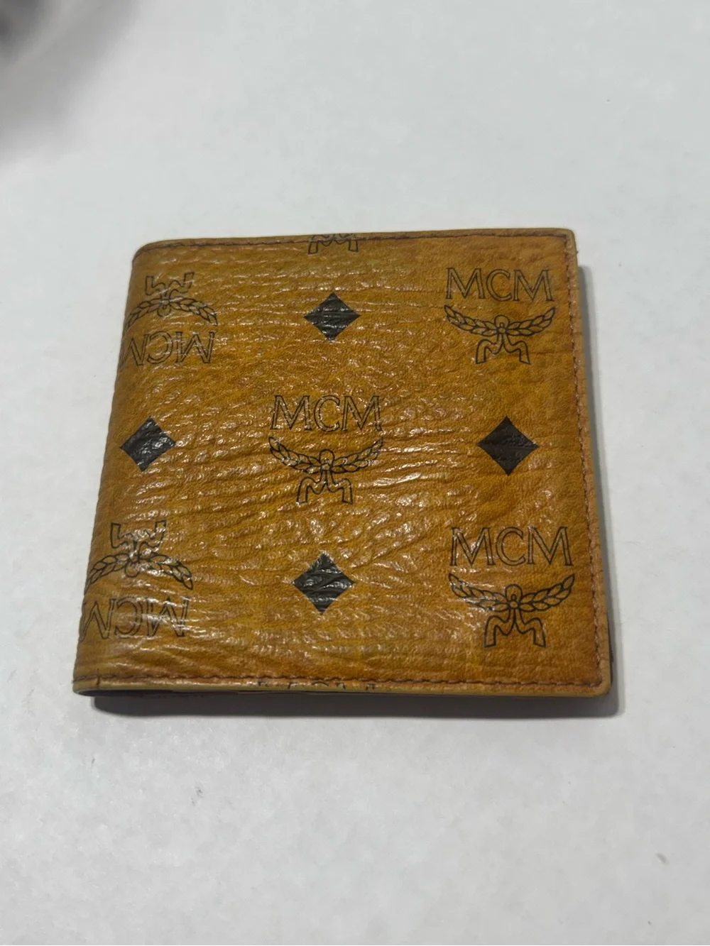 RARE MCM Cognac Logo Printed Bi-Fold Wallet - Michael Cromer Era!!